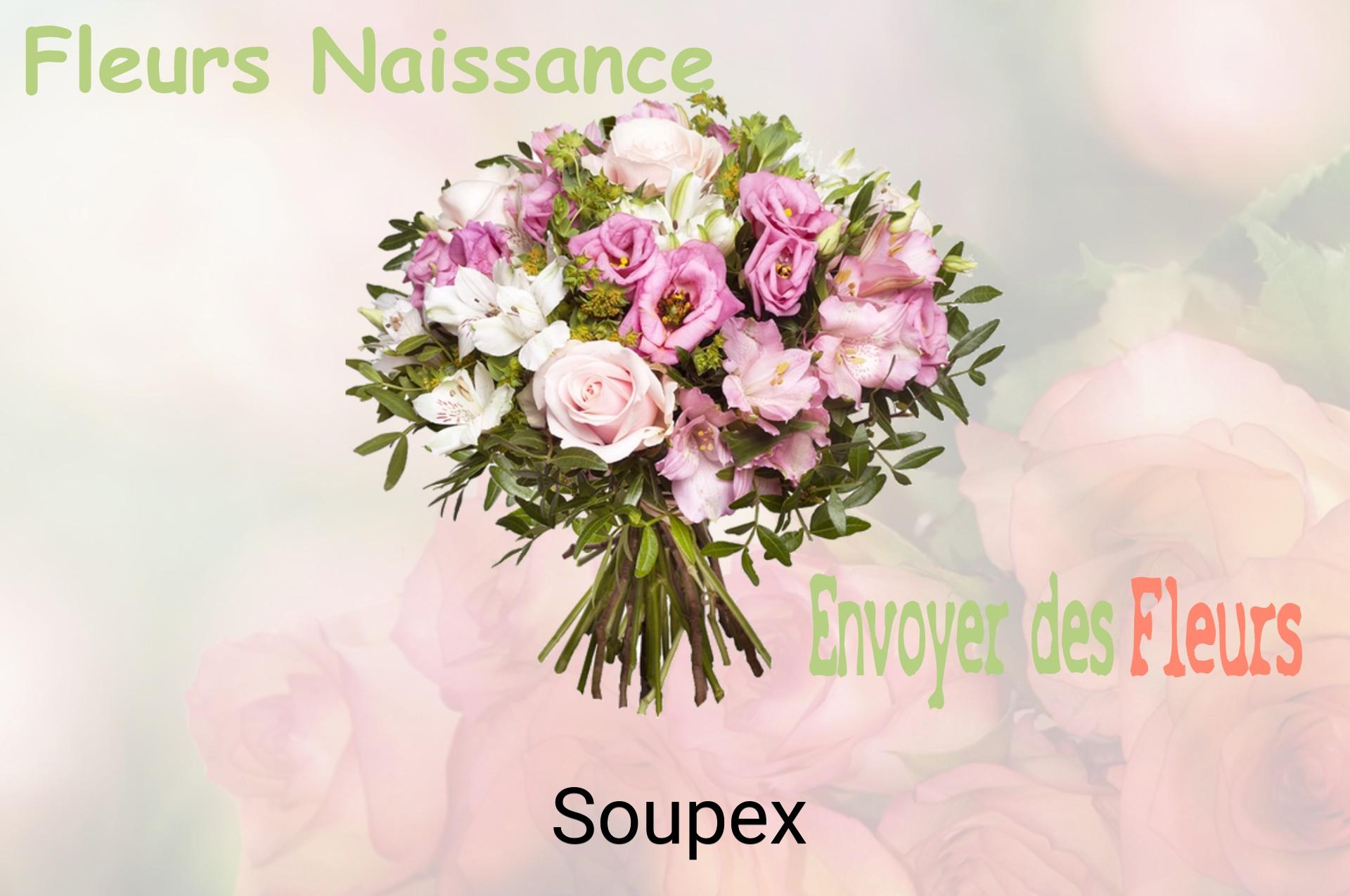 Bouquet de fleurs de naissance livré à Soupex