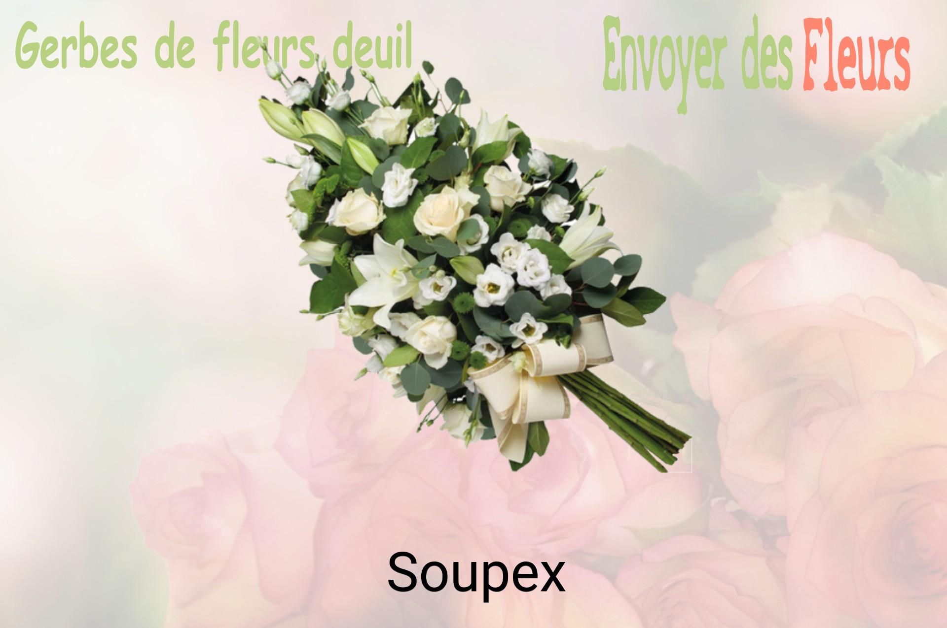 Gerbe de fleurs de deuil livrée à Soupex